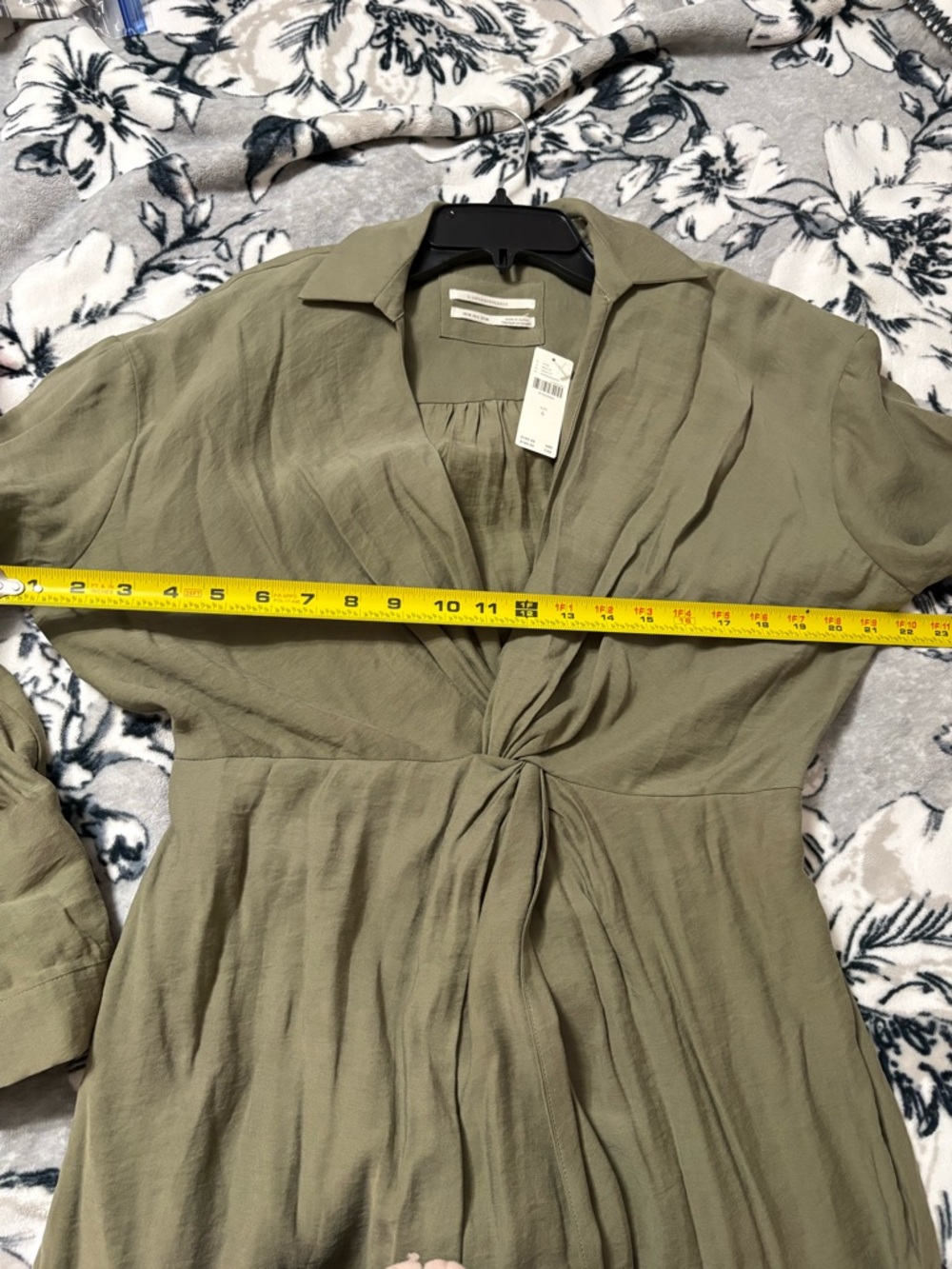 Anthropologie Olive Twist-Front Midi Dress - Picture 8 of 11